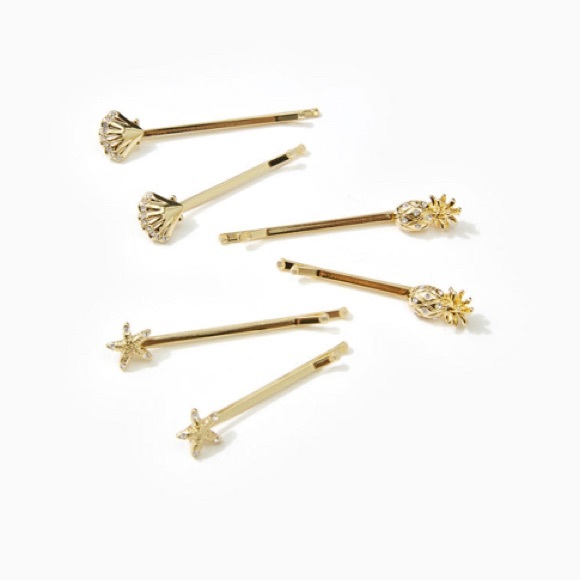HP!🎉 Lilly Pulitzer Gold Hair Pin Set - Picture 2 of 3